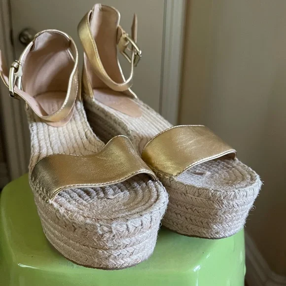 J.crew Marina metallic gold espadrille wedge sandals - Picture 5 of 8